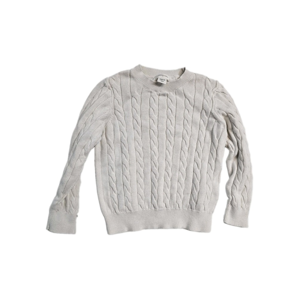 Crewcuts Boys Sweater  Ivory  XS 4-5 Cable Knit  Pull Over